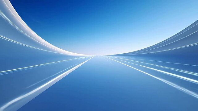 Abstract blue and white curved lines