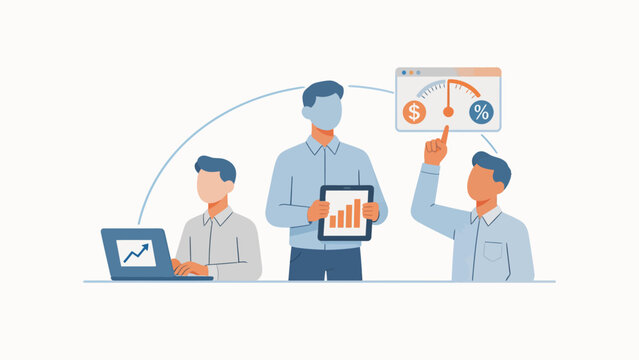 Business team analyzing data and finance