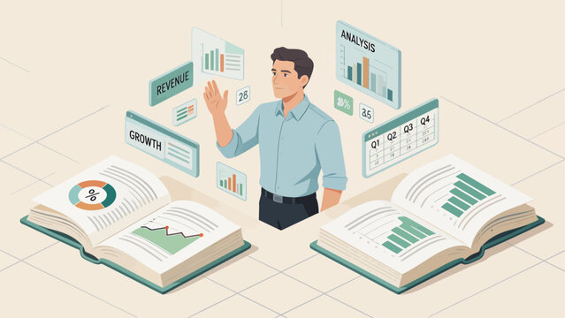 Business analysis man with charts