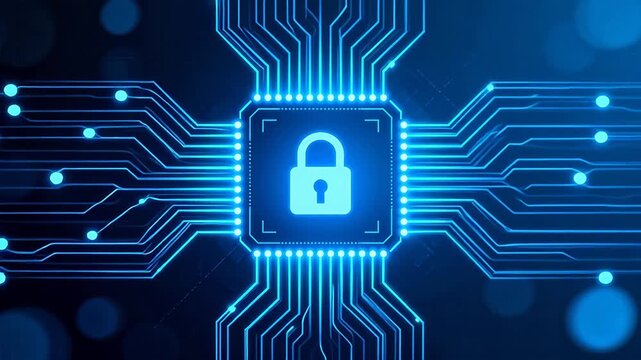 Circuit board with padlock symbol