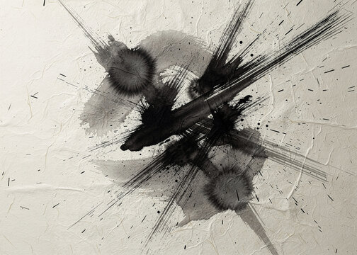 Dynamic Brush Stroke Ink Splash Design