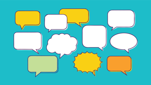 10 square speech bubble frame vector set.eps