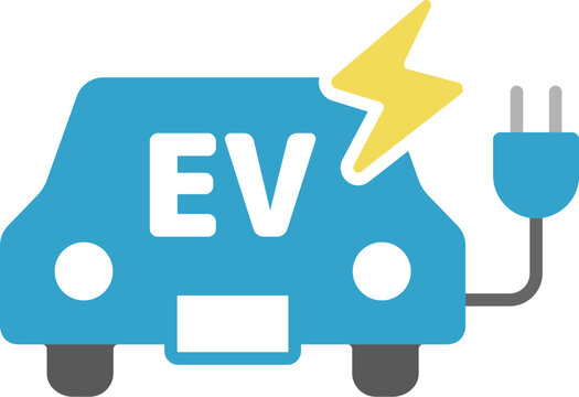 EVカーのアイコンのイラスト