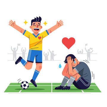 Soccer Player Celebration vs Defeat: Joyful Victory and Sad Loss