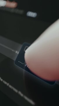 User executes payment by dragging card across a mobile reader