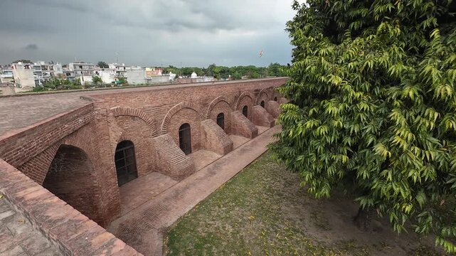 Ancient Brick Ruins and Archaeological Excavation Site of Raja Harsh Ka Tila in Thanesar Kurukshetra India