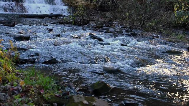 Cascade waterfall on the historic Byrd Creek Dam located at Cumberland Mountain State Park
