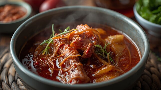 Dari potongan daging tadi, koki menaburkan bumbu dari wadah kecil. Butiran bumbu jatuh perlahan, mini-climax saat bumbu menyebar merata di permukaan daging