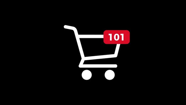 Shopping cart animation with increasing number count