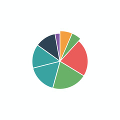 Fototapeta premium Colorful Pie Chart Showing Business Data and Analytics