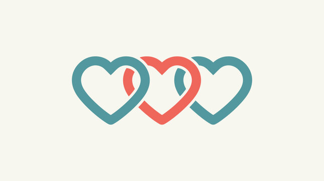 Interlocking Hearts Symbolizing Love and Connection