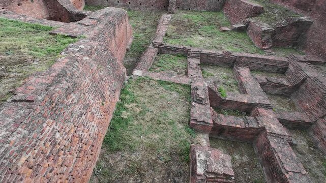 Ancient Brick Ruins and Archaeological Excavation Site of Raja Harsh Ka Tila in Thanesar Kurukshetra India