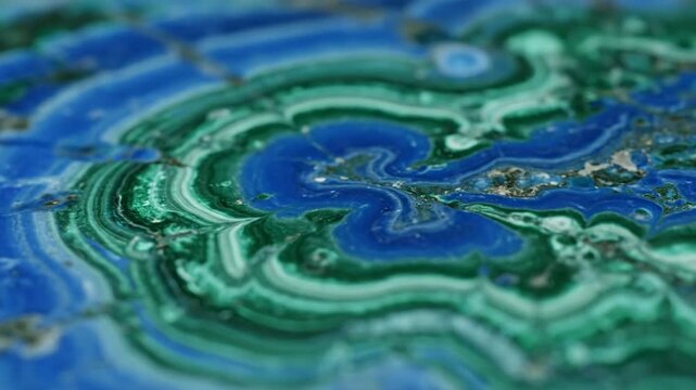 Vibrant Blue and Green Gemstone Swirls Macro