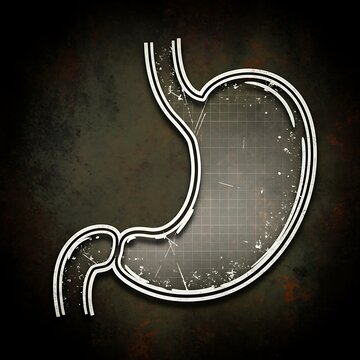 Stylized Stomach Illustration - Digestive System Anatomy and Health Concept.