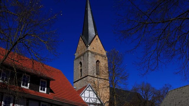 historic cityscape of korbach germany 4k video