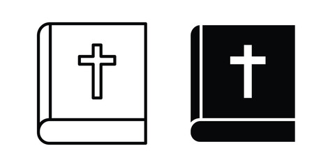 Fototapeta premium Bible icon. Flat and outline icons. Black icons
