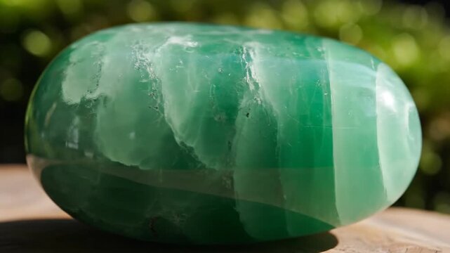 Vibrant Green Chrysoprase Gemstone in Natural Setting
