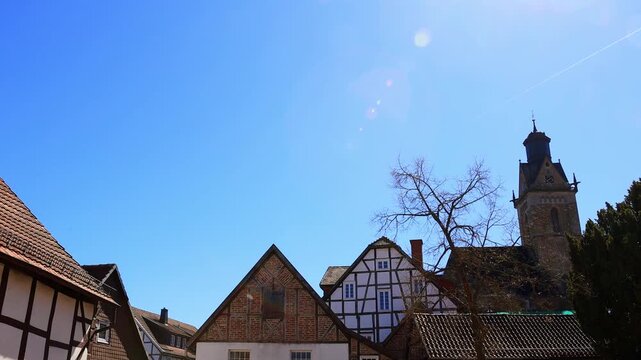 historic cityscape of korbach germany 4k video