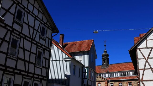 historic cityscape of korbach germany 4k video