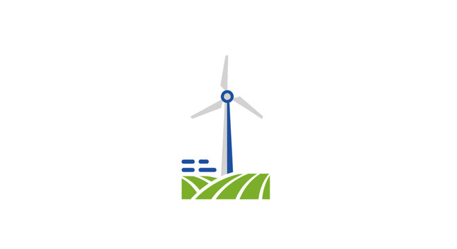 Wind turbine renewable energy icon.