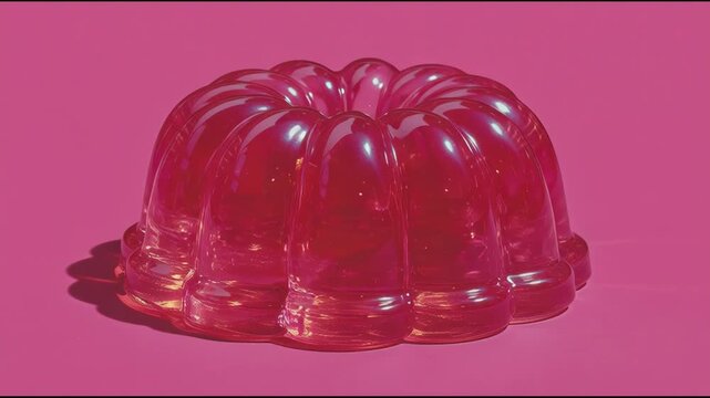 Wobbly Translucent Gelatin Jelly Dessert Macro Close-Up