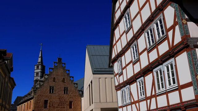historic cityscape of korbach germany 4k video