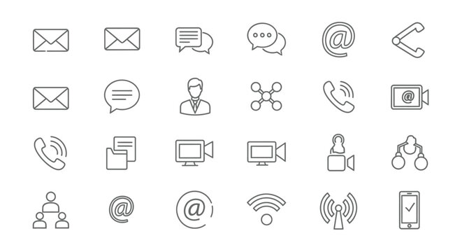 Collection of communication technology icons.