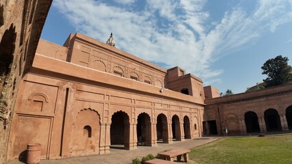 Fototapeta premium Inside the Medieval Heritage Site of Nabha House, kurukshetra , India 