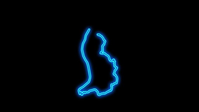 Liechtenstein Country Map Neon Lights, Abstract Liechtenstein Neon Lights Map Opener Suitable for Politics, Elections, Travel, News and Sports Events and Presentations