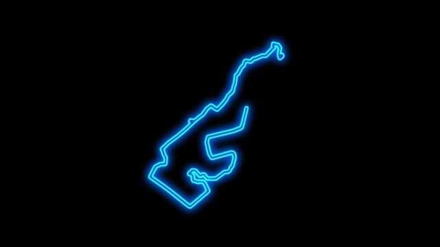 Monaco Country Map Neon Lights, Abstract Monaco Neon Lights Map Opener Suitable for Politics, Elections, Travel, News and Sports Events and Presentations