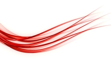 Abstract Red Swirls Flowing on White Background
