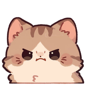 Cute Cat emoji | emote | transparent png | Angry