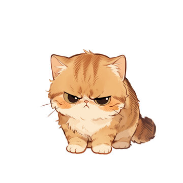 Cute Cat emoji | emote | transparent png | Angry