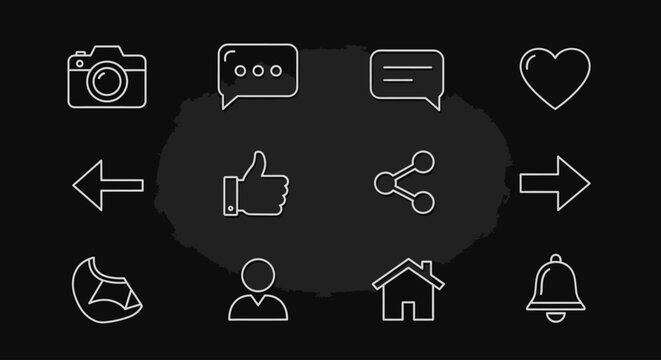 Collection of social media icons.