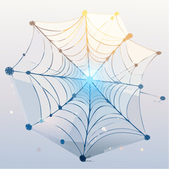 Fototapeta premium Dynamic abstract network web with luminous core, symbolizing connectivity, data flow, and intricate digital systems