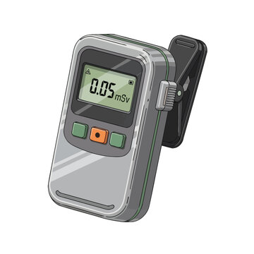 Digital Geiger Counter Radiation Detector with Clip Displaying 0.05 mSv