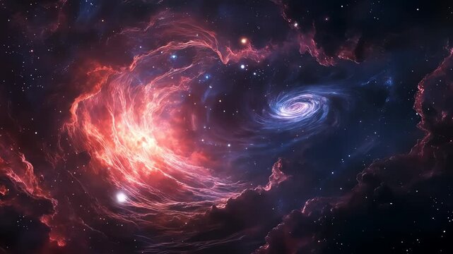 Cosmic nebulae and galactic swirls abstract space exploration imagery