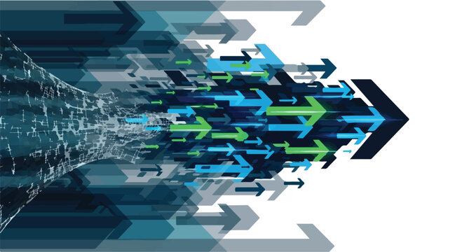 Arrows move forward together to symbolize rapid progress and strategic direction.
