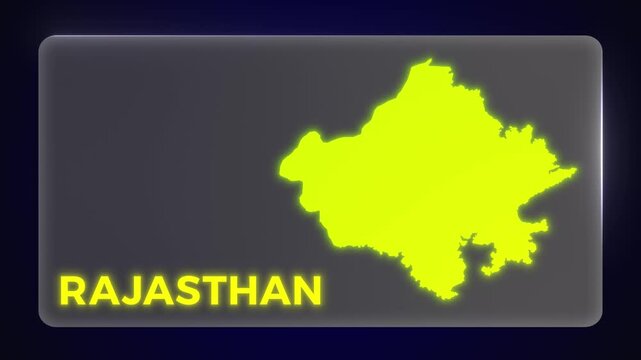 Rajasthan Map Intro Modern Template Glow Effect Explainer Documentary Style 4K Video