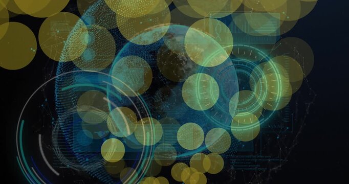 Animation of network of connections over clocks