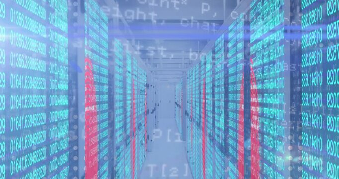 Animation of interference and scope scanning over server room
