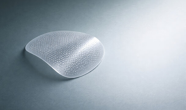 Transparent Textured Silicone Patch or Hydrogel Sheet for Medical and Skincare Use
