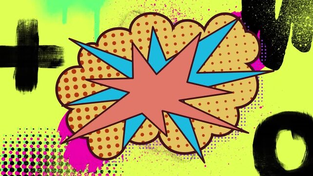 Animation of retro shapes moving over sunglasses