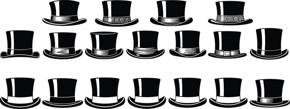 Here is the SEO-optimized content for your top hat illustration set, specifically designed for Adobe Stock.
