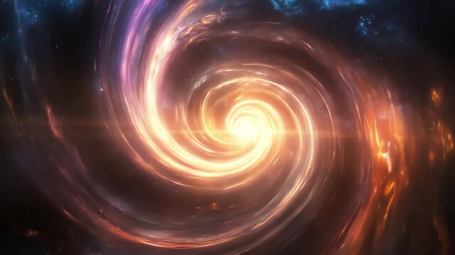 Cosmic spiral galaxy abstract swirling colors and celestial background