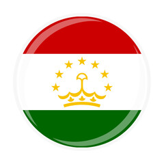 Obraz premium Tajikistan national round circle flag emblem official icon