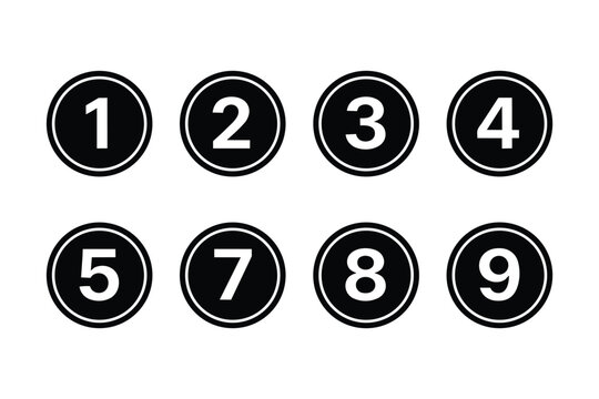 Number Badge Icons Set &ndash; Circular Numeric Labels and Counting Symbols Collection