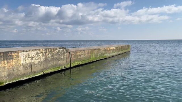 A pier in the sea in spring