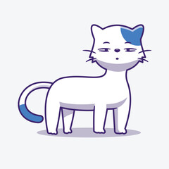 Minimal cat line art cartoon character simple vector © Aryn Studio