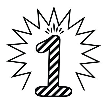 Number One Vector Illustration with Explosive Effect